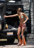 ALESSANDRA AMBROSIO -~- Candids -~- Bikini Car Cleaning