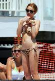 Lindsay Lohan in bikini on the beach