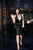 Liv Tyler shows side-boobs candids in low-cut black dress at the Late Show with David Letterman in New York